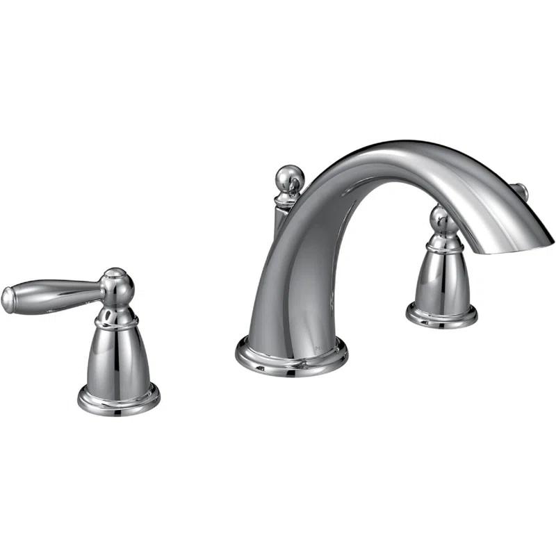 Moen T933 Brantford Chrome Two-Handle Low Arc Roman Tub Faucet Trim Deck Mount