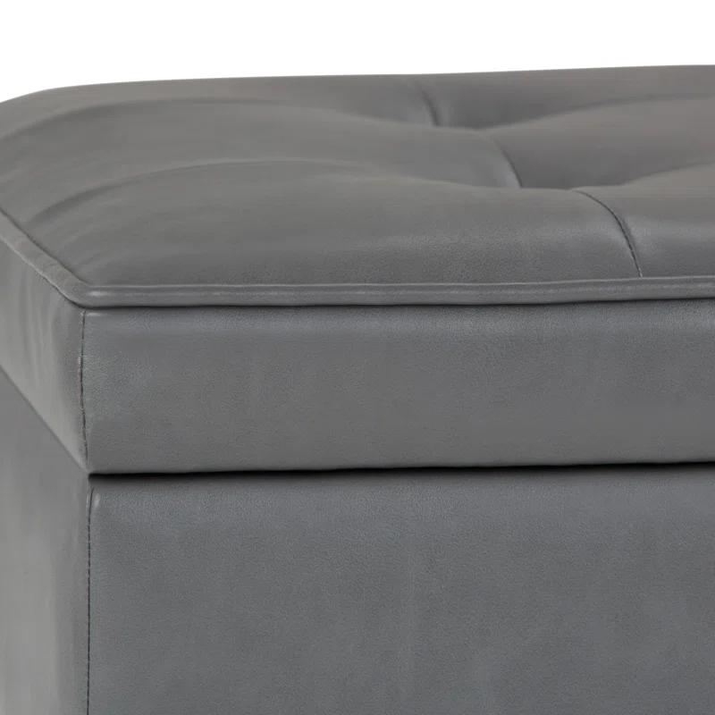 Simpli Home Cosmopolitan 44"W Transitional Tufted Storage Ottoman Bench with Lift Top