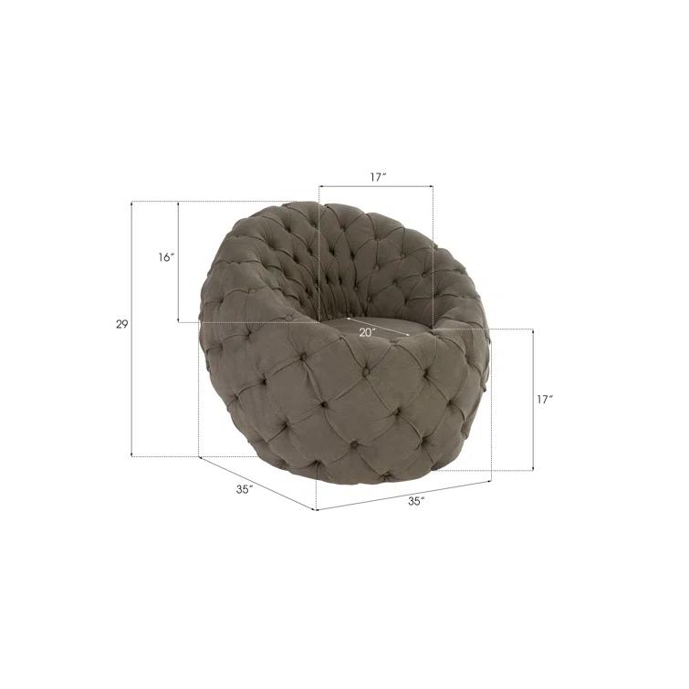Phillips Collection Seating 35" Wide Tufted Barrel Chair