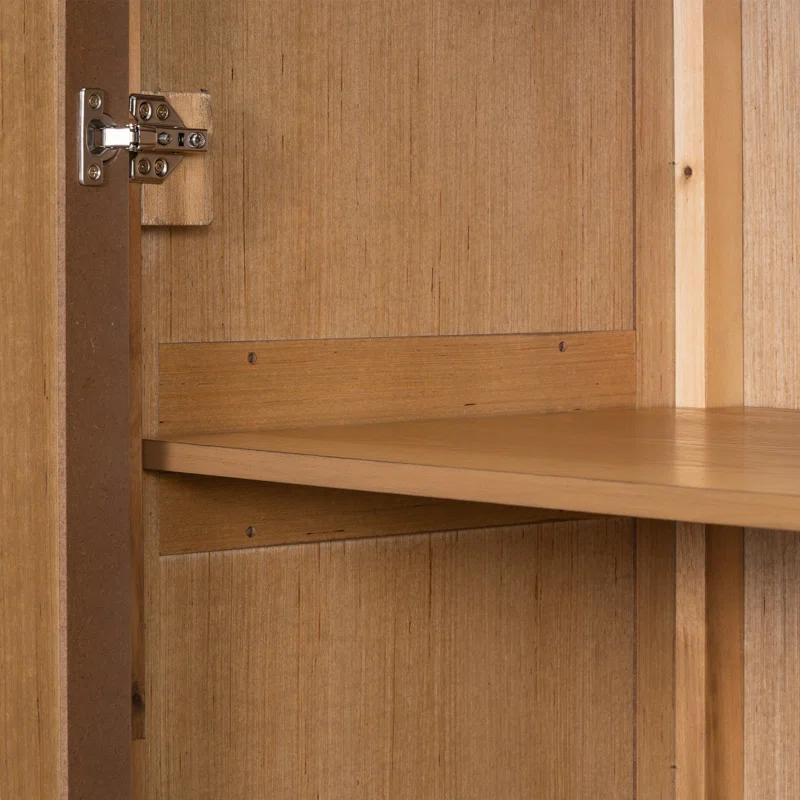 Keyly inc 36.2" W multiple storage functions Oak Veneer Cabinet