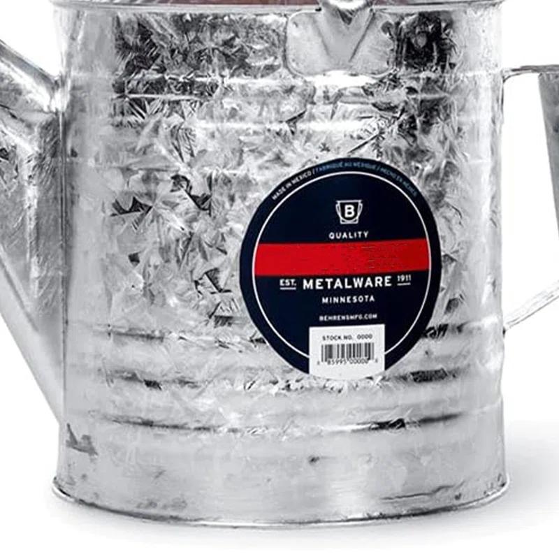 UNIVERSAL WINDOW SOLUTIONS Weatherproof Hot Dipped Galvanized Steel Watering Can With Wooden Handle And Side Handle For Watering Flowers And Gardens