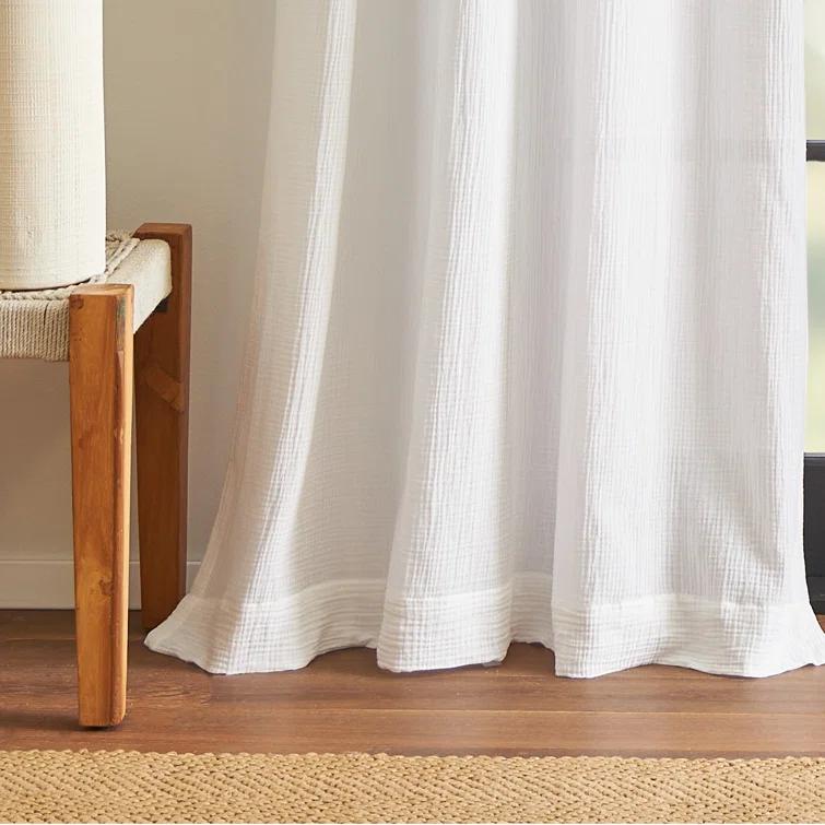 DKNY Pure DKNY Pure Cotton Gauze Tietab Offwhite Curtain Panel Pair (Set of 2)