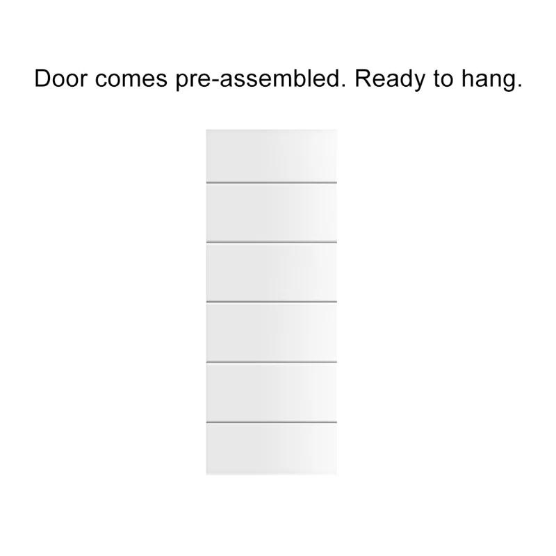 Calhome 80'' Hollow Paneled Primed without Installation Hardware Kit Barn Door