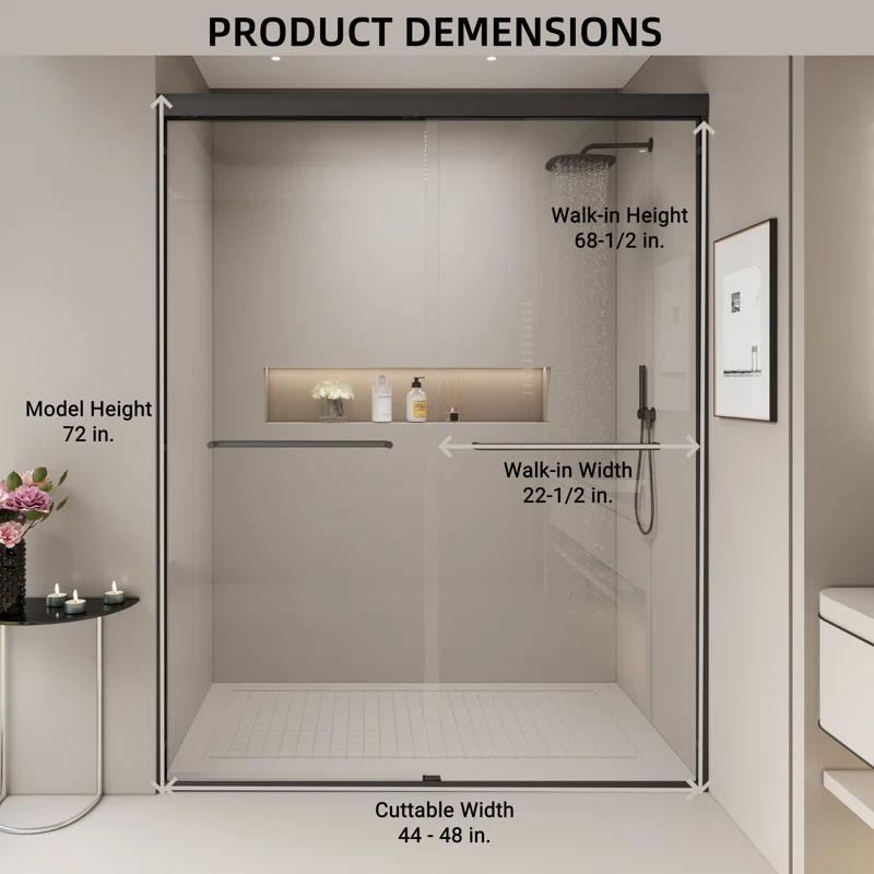 EASTANA Semi-frameless bypass bathroom sliding door AADSH6269LL