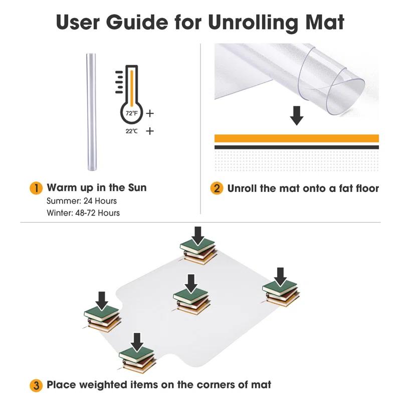 Hard Floor Beveled Standard Lip Chair Mat (Set of 2)