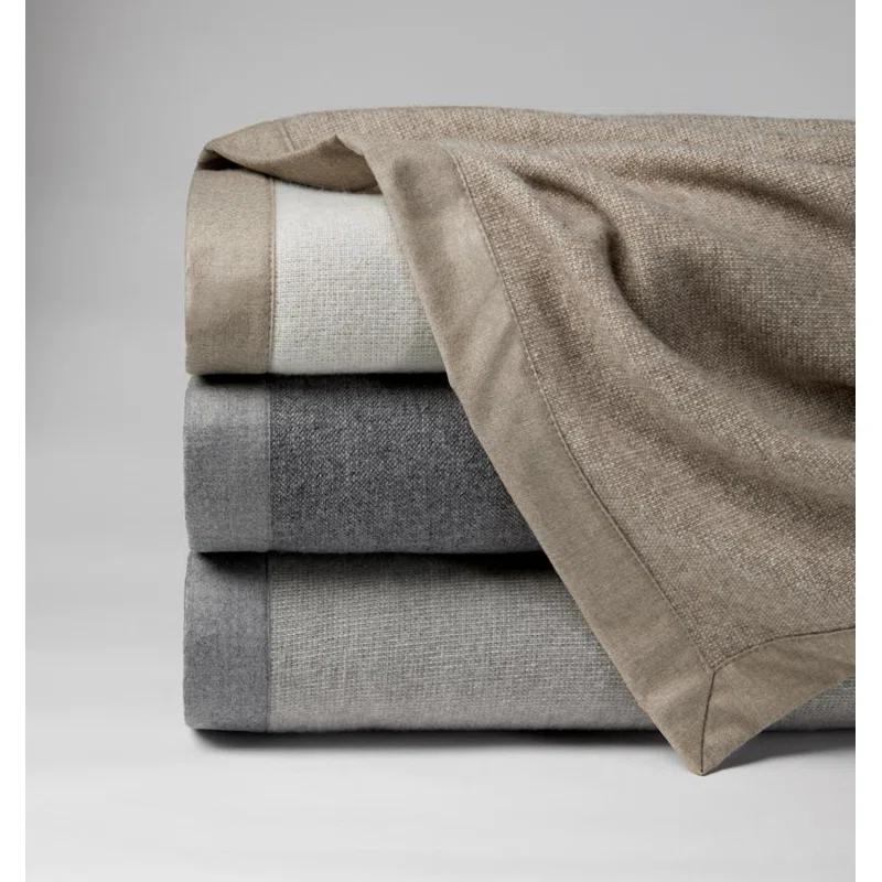 Full/Queen Reversible Gray Merino Wool Blanket