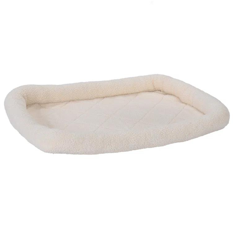 FurHaven Faux Lambswool Crate Bolster Pet Bed