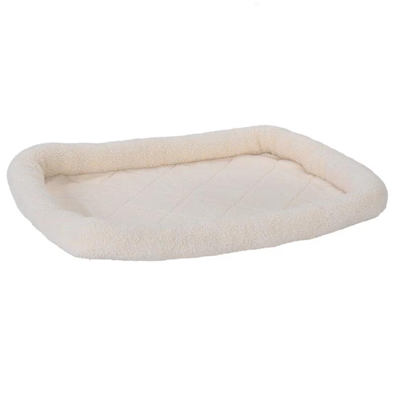 FurHaven Faux Lambswool Crate Bolster Pet Bed