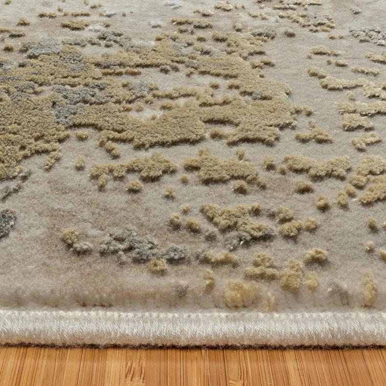 Gertmenian Florance Gela Modern Abstract Beige/Gold High-Low Viscose/Acrylic Area Rug