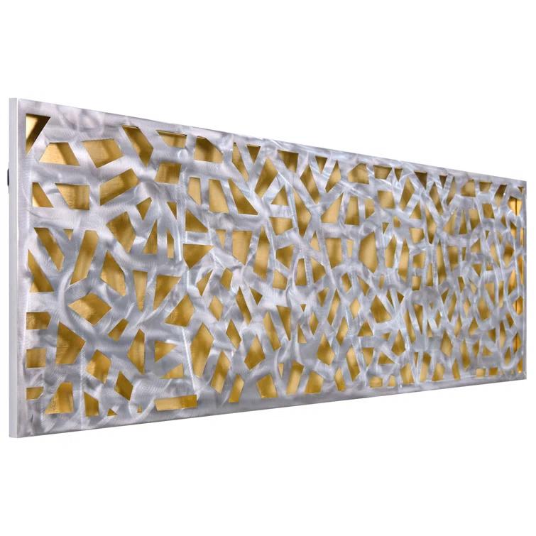 Empire Art Direct Radiant Fusion Leaf encased on a 3D Polished Steel Abstract Metal Wall Art