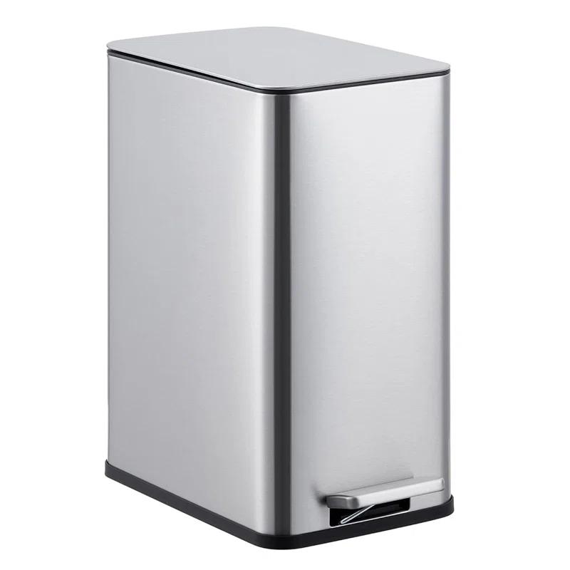 babevy 2.6 Gallon Kitchen Trash Can, Stainless Steel Garbage Can