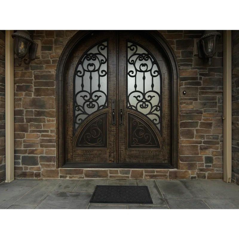 Ottomanson Carpeted Rubber Outdoor Non-Slip Outdoor Door Mat