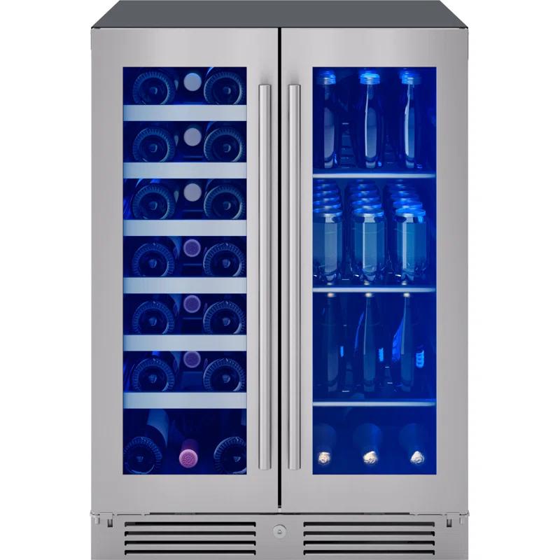 Zephyr Zephyr Presrv 24" 21-Bottle and 64-Can Dual Zone Wine and Beverage Cooler