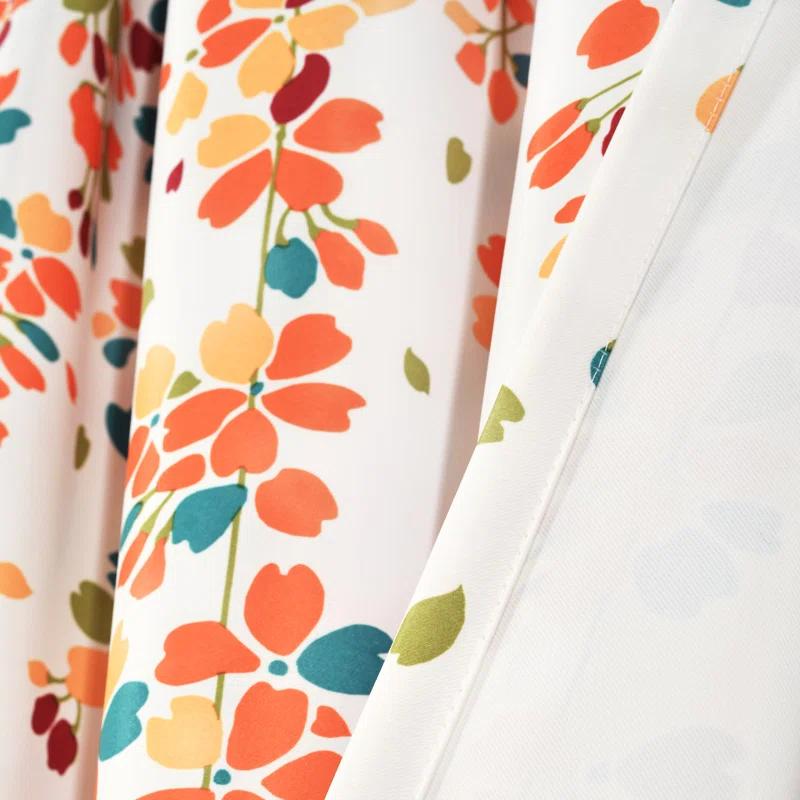 Lush Decor Weeping Flowers Floral Room Darkening Thermal Rod Pocket Curtain Panels (Set of 2)