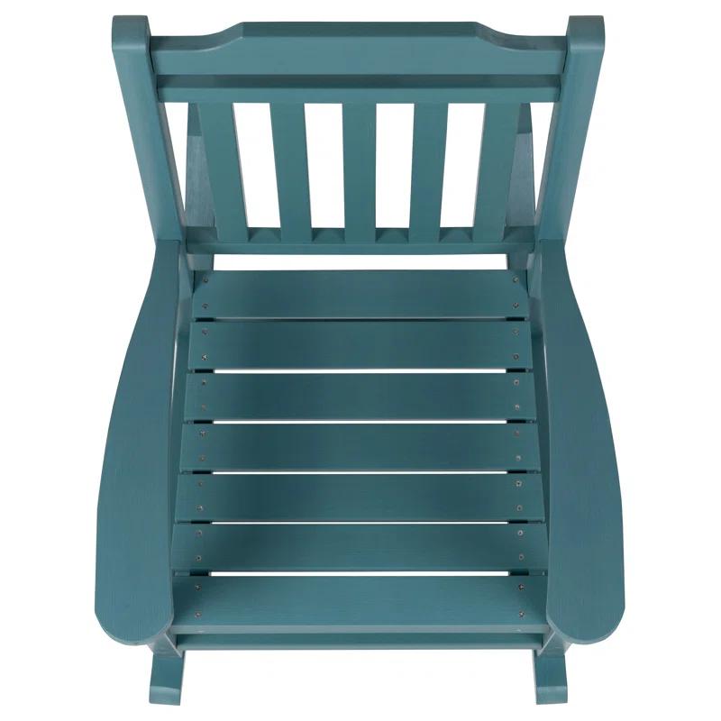 Neufmann Outdoor Patio All-Weather Poly Resin Wood Rocking Chair