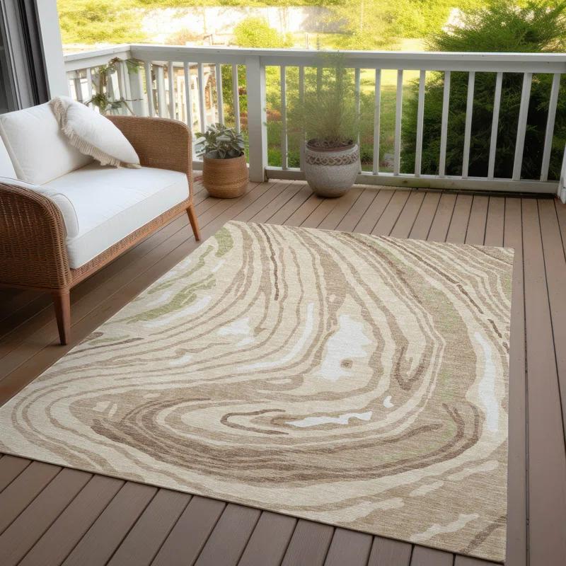 Machine Washable Indoor/Outdoor Chayden ACN1051 Beige Rug
