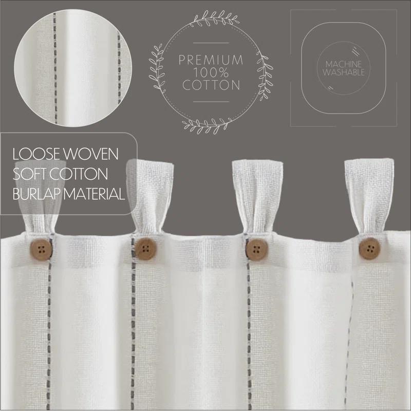 Gracie Oaks Cumberledge Stitched Burlap Tailored Window Valance
