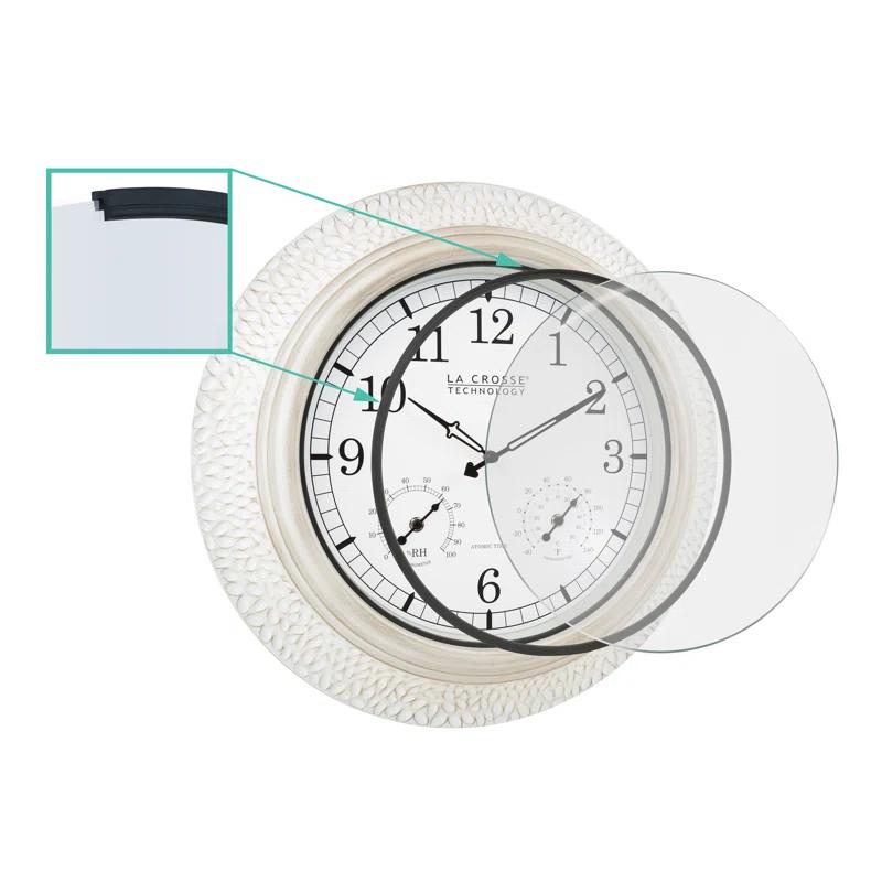 La Crosse Technology 21" Atomic Analog Wall Clock with Temperature & Humidity