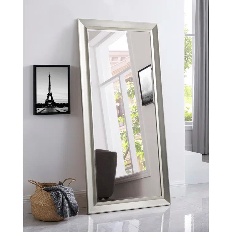Red Barrel Studio® Chappell Beveled Full Length Huge Floor Mirror XL Mirror Large Standing Silver Floor Mirror