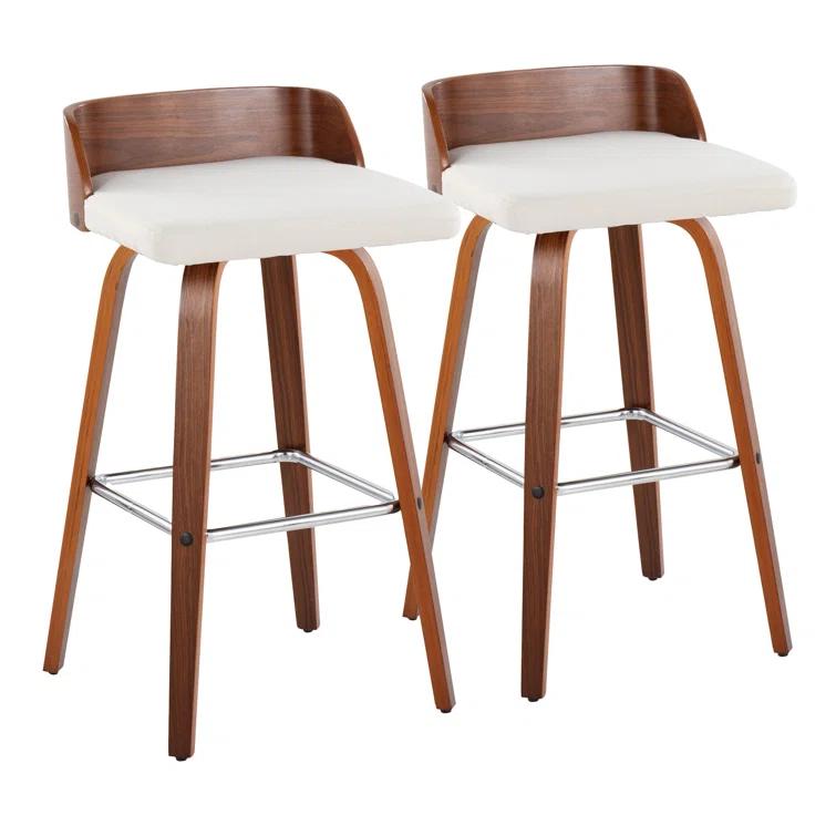 LumiSource Swivel Upholstered Counter Stool (Set of 2)