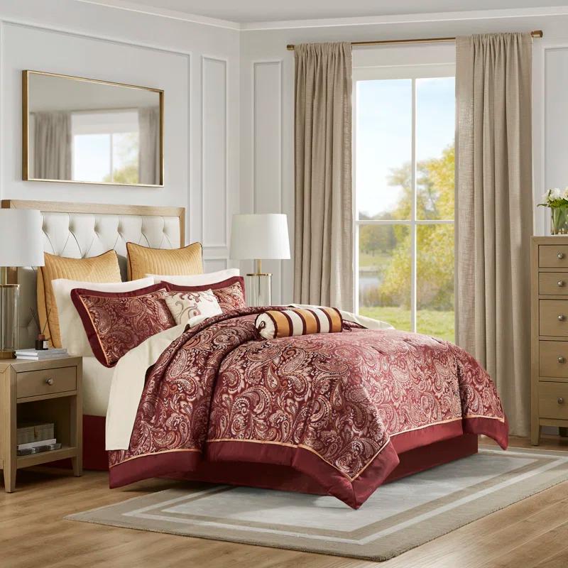 Aubrey 12 Piece Comforter Set with Cotton Bed Sheets