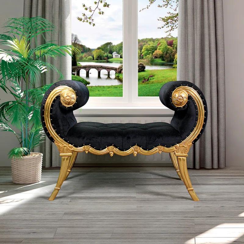 Design Toscano Mavro Apolline Crescent Upholstered Bench