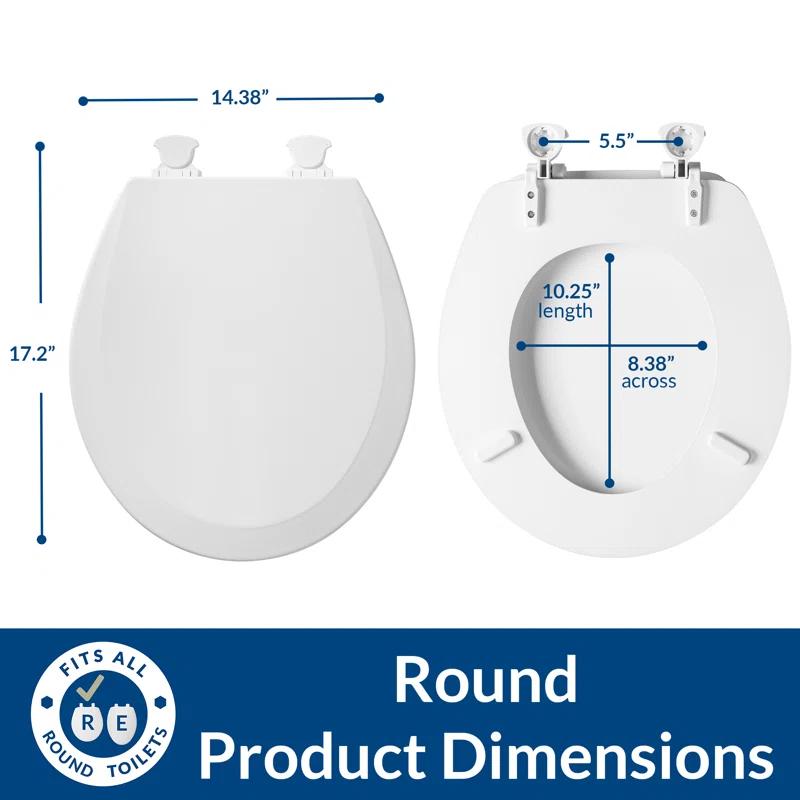Bemis 7B500EC 346 Round 500/1500 Toilet Seat, Easy Clean