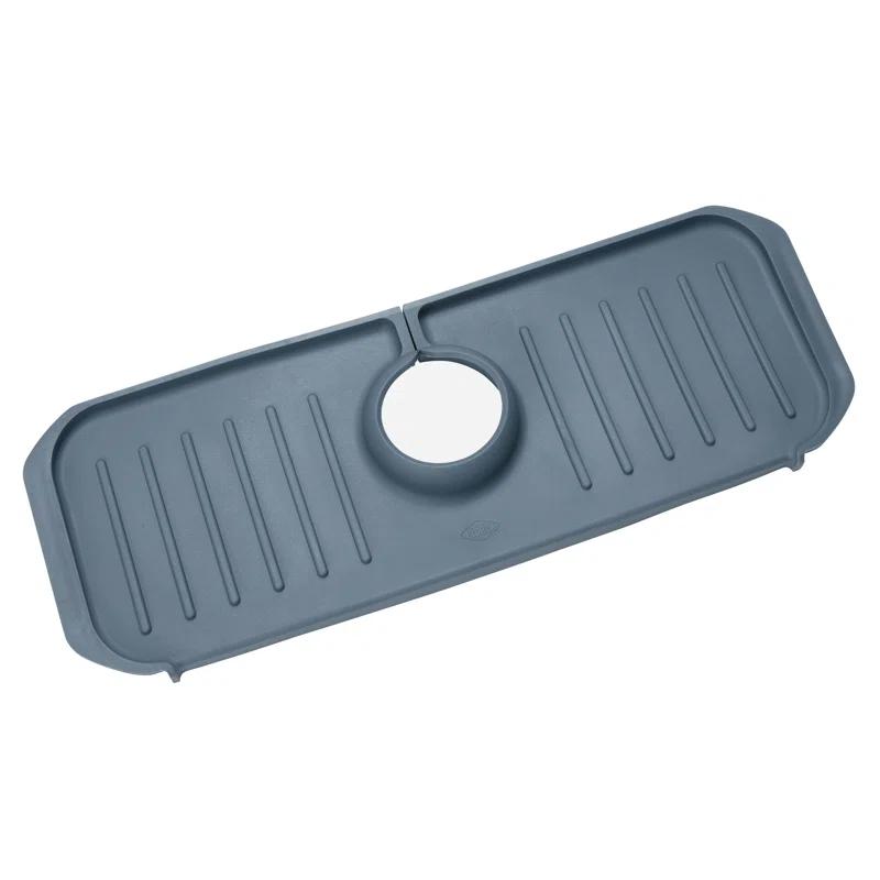 Ginsey Clorox KeptClean Kitchen Faucet Splash Guard – Easy-to-Install, Water-Resistant Protection for Faucets and Sink Area, Self-Draining Channels Direct Water Into Sink – Almond