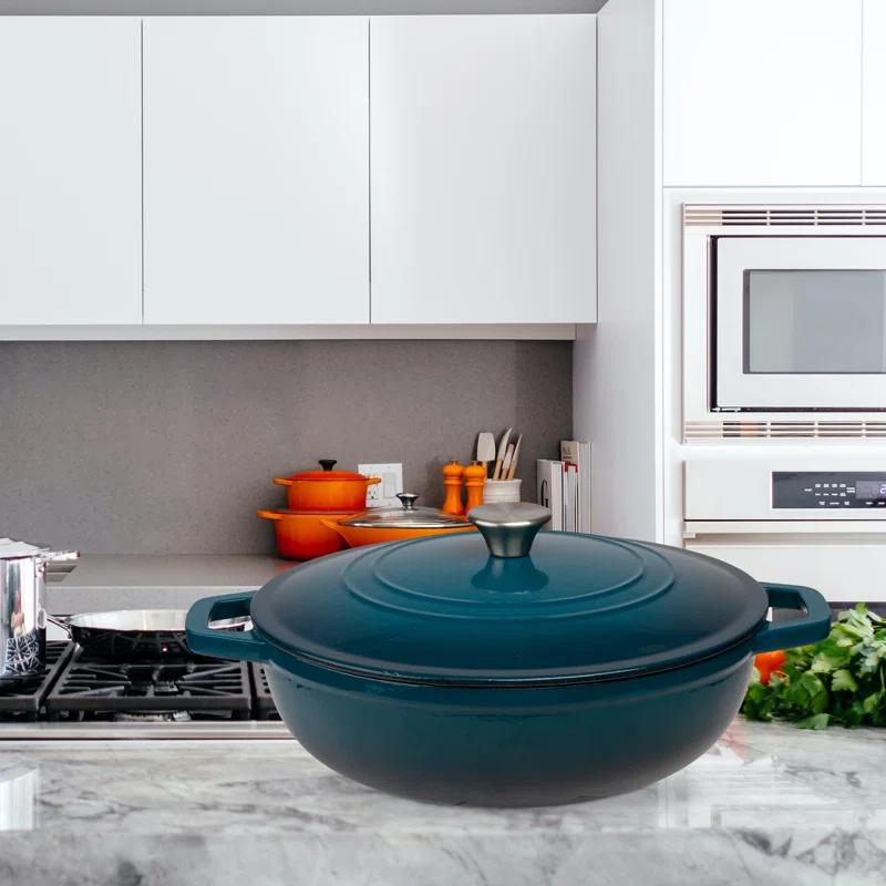 Lexi Home Lexi Home 5 qt. Enameled Cast Iron Round Braiser