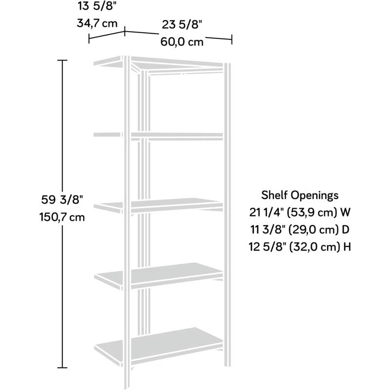 17 Stories North Avenue Industrial Bookcase With Charter Oak Finish - Multi-Purpose Shelf For Books, Photos, And Collectibles