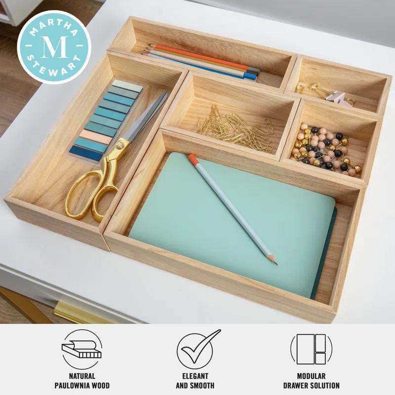 Martha Stewart Thomas Martha Stewart Wooden Office Desktop Organizer