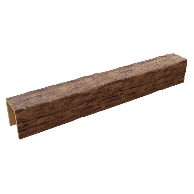 Ekena Millwork Salvaged Timber HeritageTimber Faux Wood 3-Sided Ceiling Beam (U-Beam)
