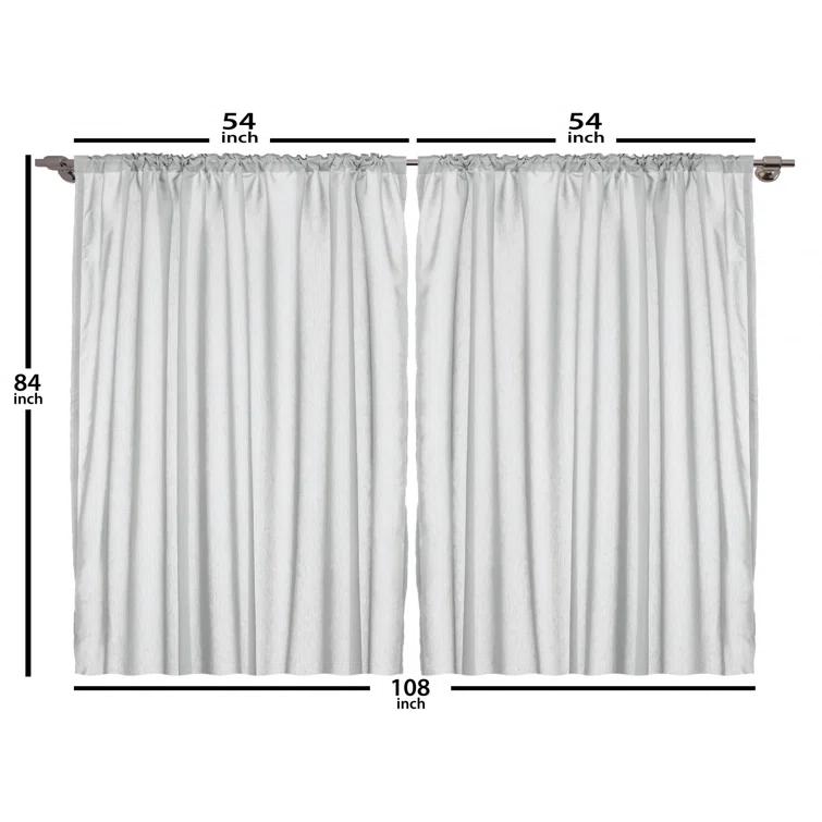 Ambesonne Bamboo / Flower Floral Semi-Sheer Rod Pocket Curtain Panels (Set of 2)