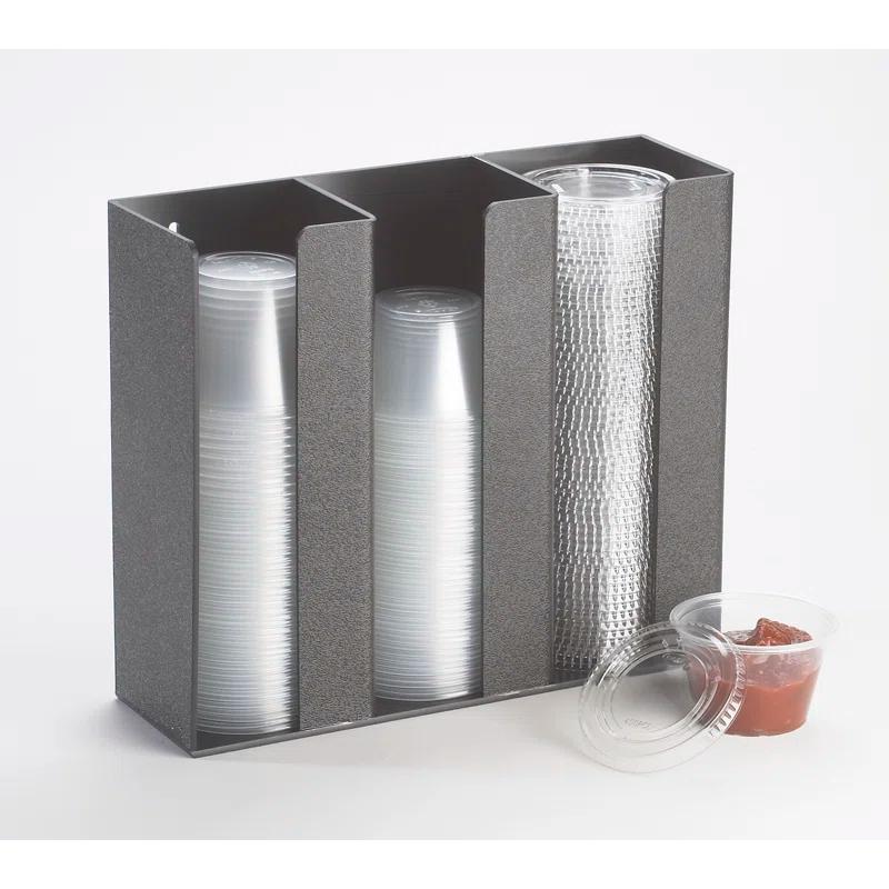 Cal-Mil Classic Black 3-Section Countertop Ramekin and Lid Organizer