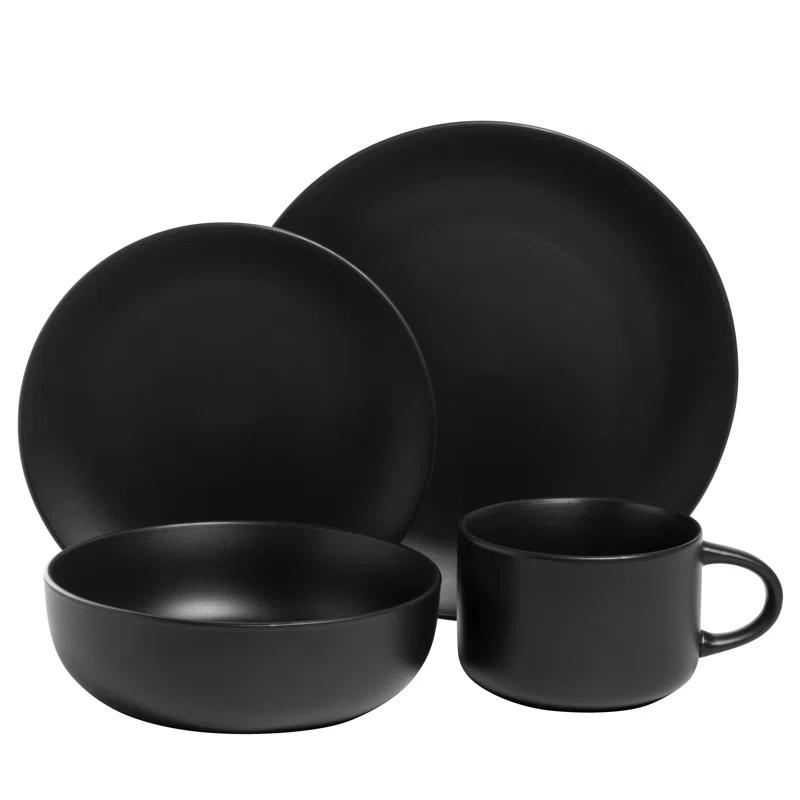 Ten Strawberry Street Wazee Matte 16 Piece Dinnerware Set, Service for 4