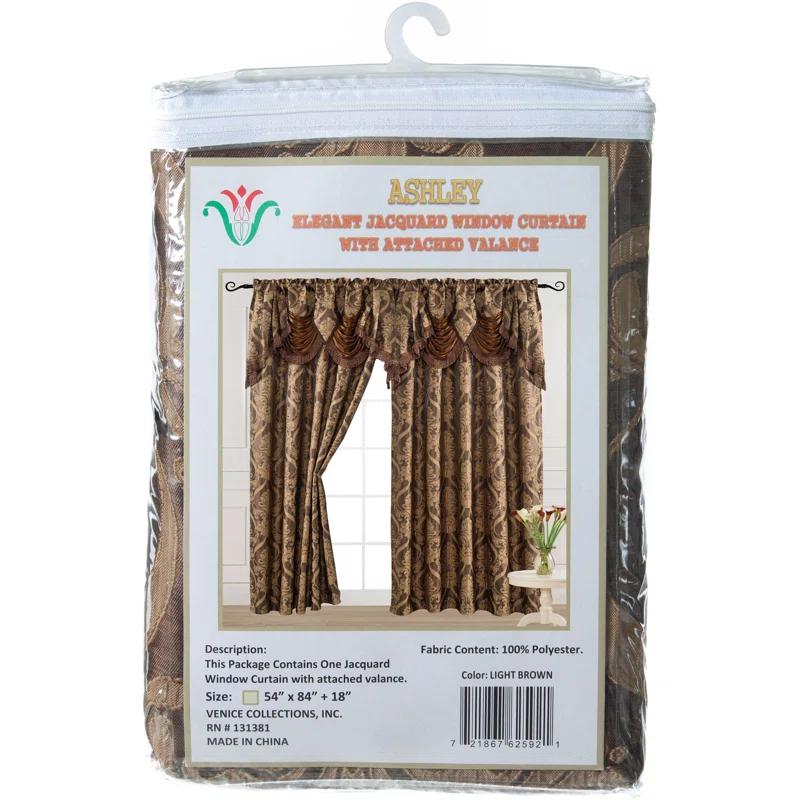 Venice Collections Polyester Room Darkening Curtain Single Panel