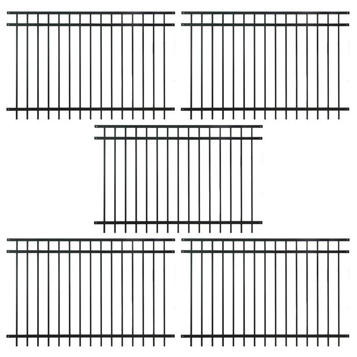 Fencer Wire Fencer Wire 4/ 5/ 6FT H X 6FT W Heavy Duty Flat Top Fence Barrier Panel, Anti-Rust Metal Fencing Panel, Pack of 5