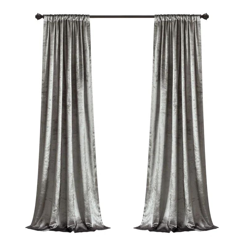 Lush Decor Polyester Semi Sheer Curtain Pair (Set of 2)