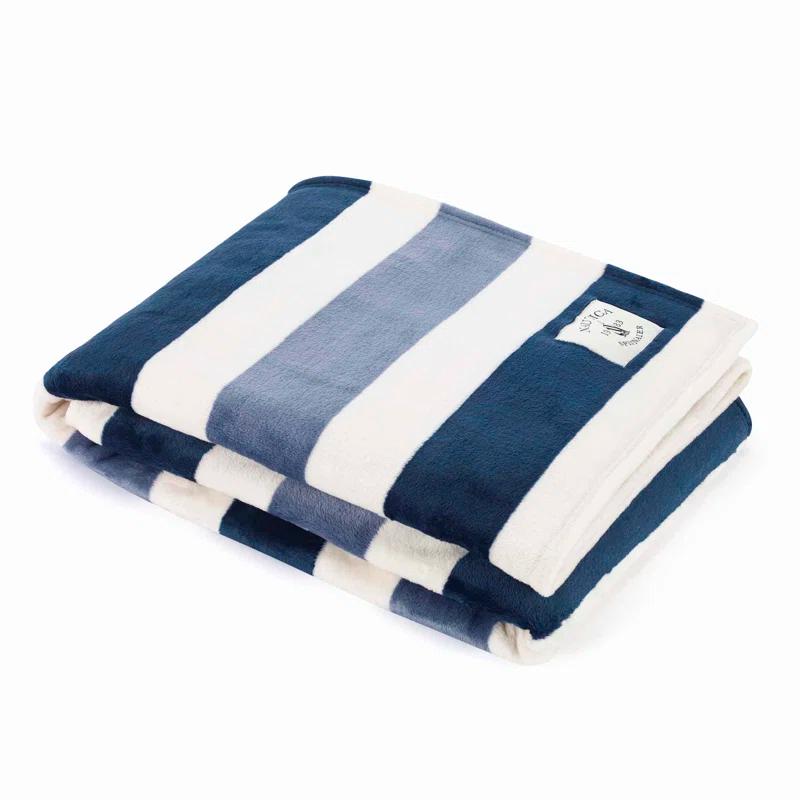 Nautica Nautica Awning Stripe Ultra Soft Plush Throw Blanket