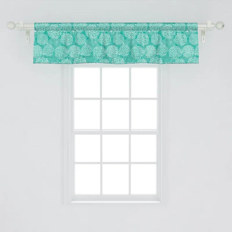 Ambesonne Ambesonne Teal Valance Pack of 2 Drawing 54" White Teal