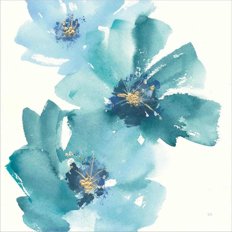 Red Barrel Studio® " Teal Cosmos IV " by Chris Paschke Painting Print