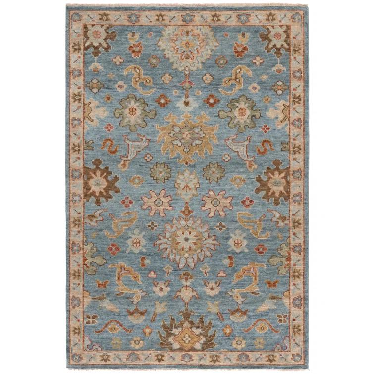 Samarkand SRK113 Hand Knotted Area Rug - Blue - 6'x9' - Safavieh.