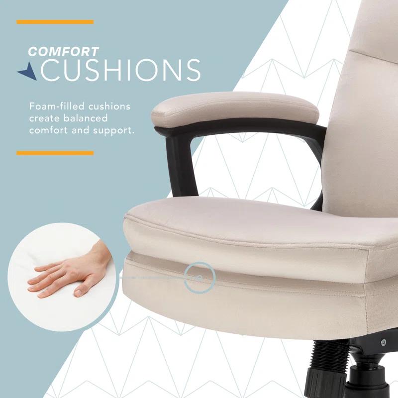 CLICK365 Click365 Classic Comfort Executive Office Chair, Ergonomic Mid-Back, Double-Layer Seat Cushion