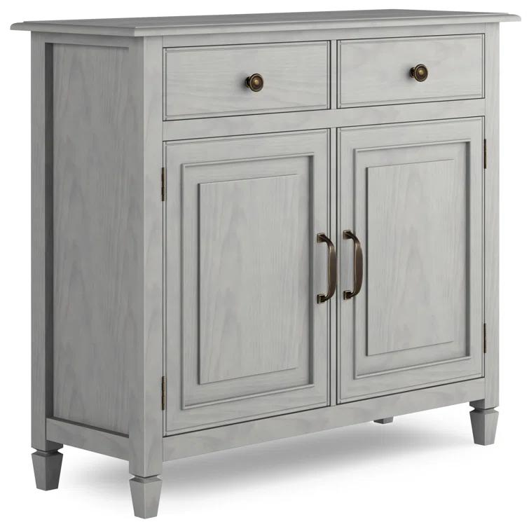 Simpli Home Connaught 40"W Solid Wood 2-Shelf Entryway Storage Cabinet with 2 Storage Drawers