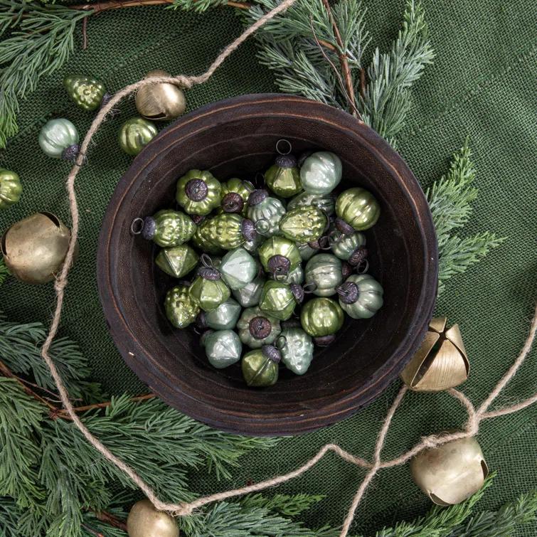 Astoria Grand Embossed Mercury Glass Ornaments In Muslin Bag