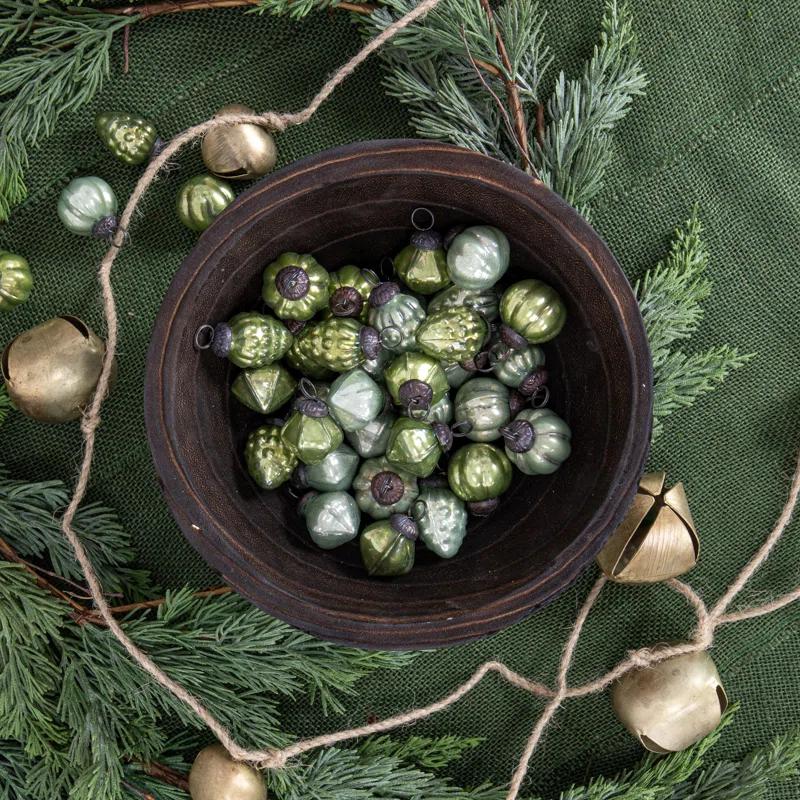 Astoria Grand Embossed Mercury Glass Ornaments In Muslin Bag