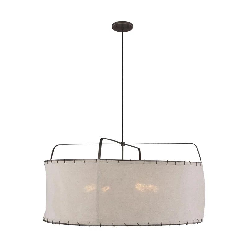 ED Ellen DeGeneres Dunne 4 - Light Aged Iron Drum Pendant
