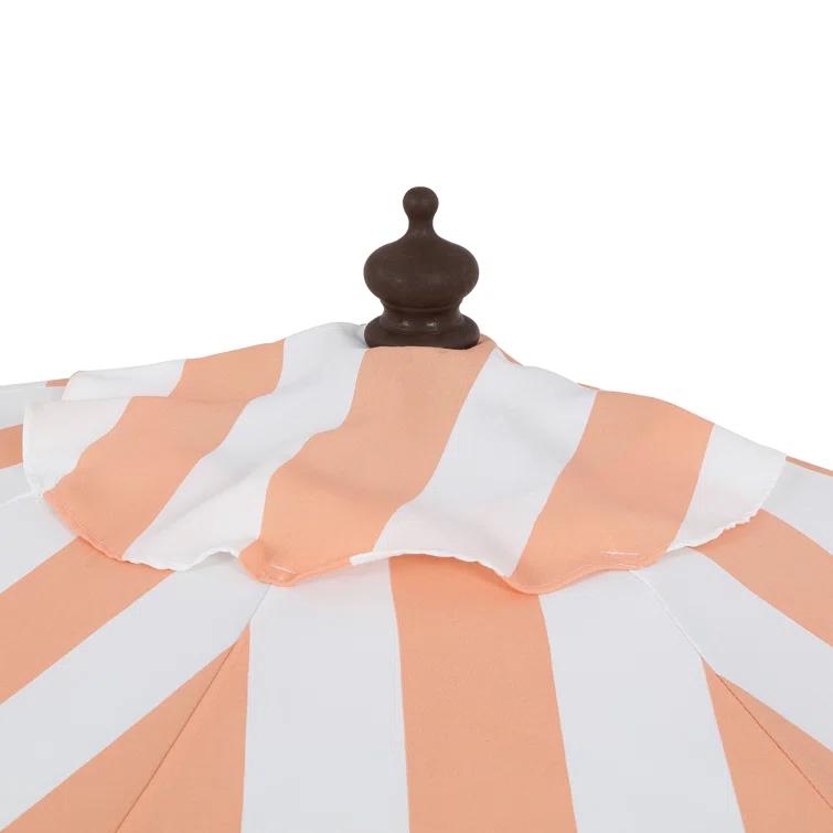 Arlmont & Co. Tasheba 9 ft. Classic Scalloped Fringe Half Market Patio Umbrella with Crank, and UV Protection