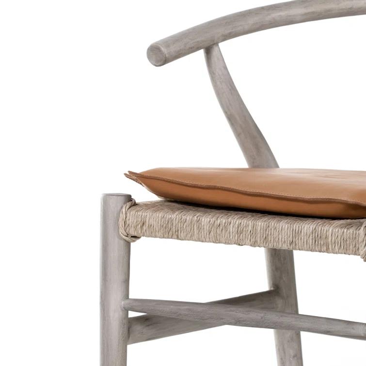 Ivory Natural Wood Wishbone Arm Chair