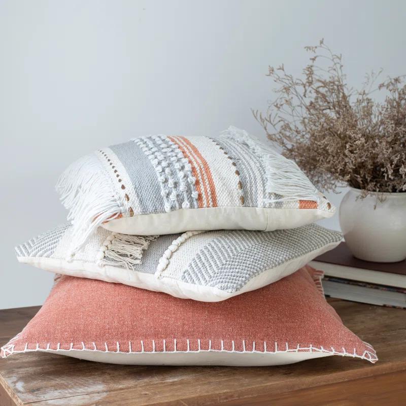 Rajani Home Analee Appliqued Cotton Throw Pillow